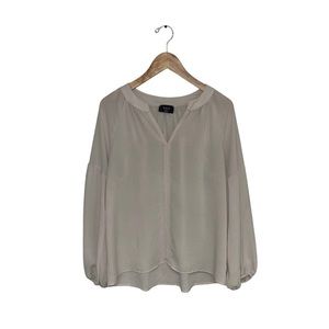 Vici Blouse Women’s Size Small Beige Ivory Bishop Long  Sleeve Flowy Lightweight